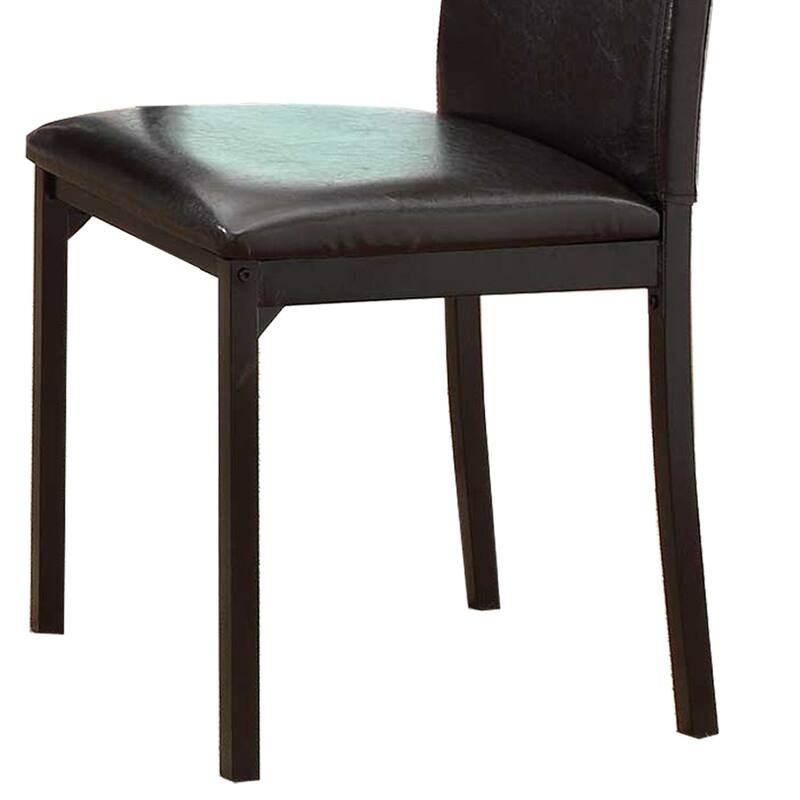 Leatherette Upholstered Counter Height Metal Frame Side Chair, Dark Brown (Set of 4) - 36 H x 21.5 W x 17.5 L Inches
