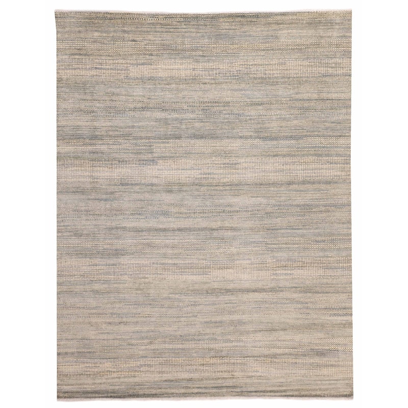 ECARPETGALLERY Hand-knotted Silk Shadow Light Green Silk, Wool Rug - 9'0 x 11'5