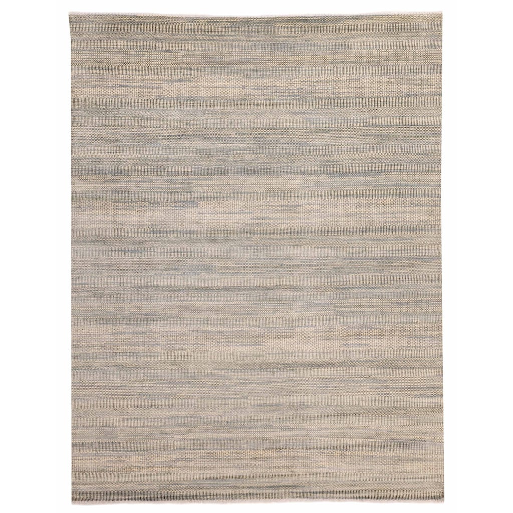 ECARPETGALLERY Hand-knotted Silk Shadow Light Green Silk, Wool Rug - 9'0 x 11'5