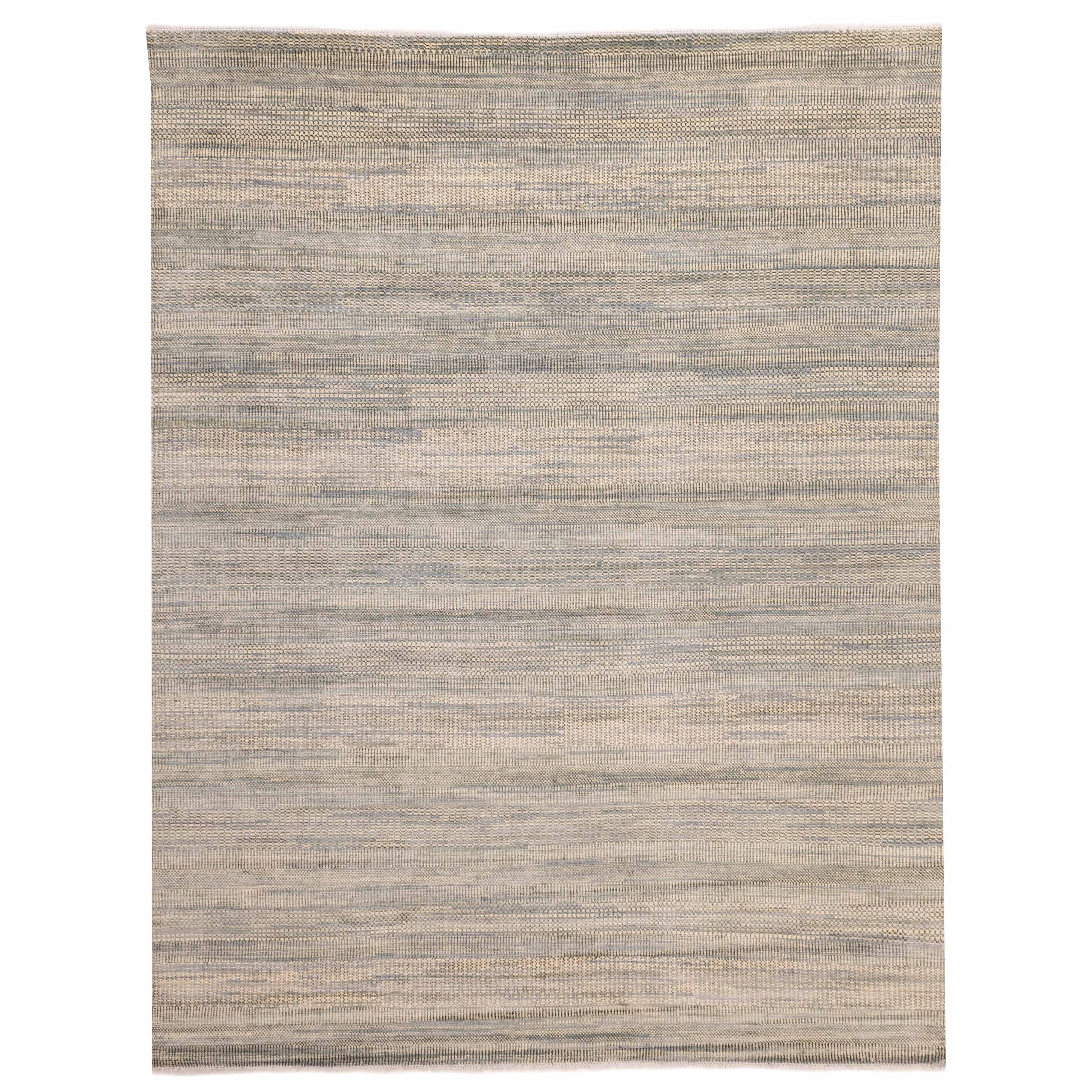 ECARPETGALLERY Hand-knotted Silk Shadow Light Green Silk, Wool Rug - 9'0 x 11'5