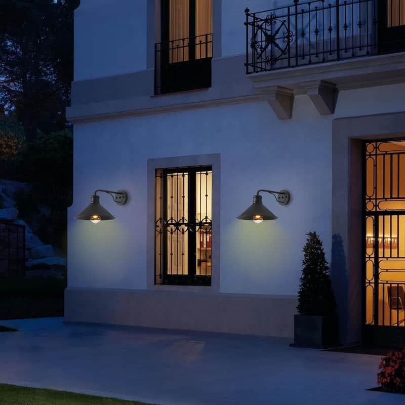 2 Pack lighting fixture black bulb light metal wall light