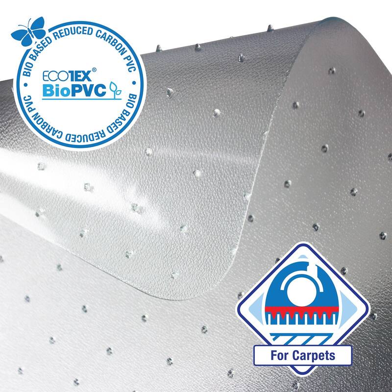 Ecotex BioPVC Chair Mat for Low Pile Carpets up to 1/4" Thick - 45" x 53"
