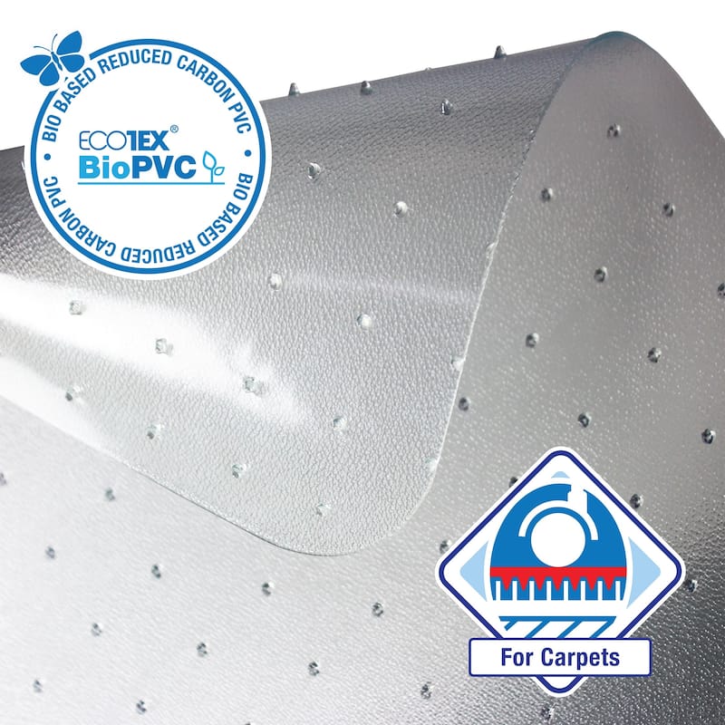 Ecotex BioPVC Chair Mat for Low Pile Carpets up to 1/4" Thick - 46" x 60"