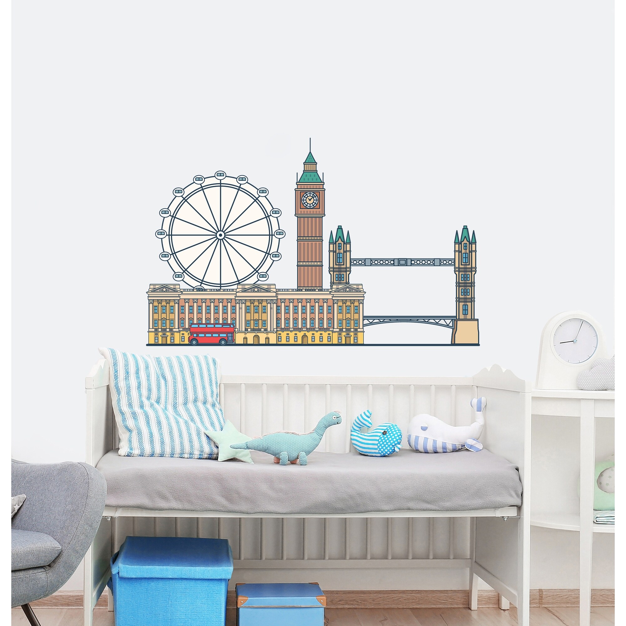 London View Wall Decals Nursery - Skyline Wall Decor-image