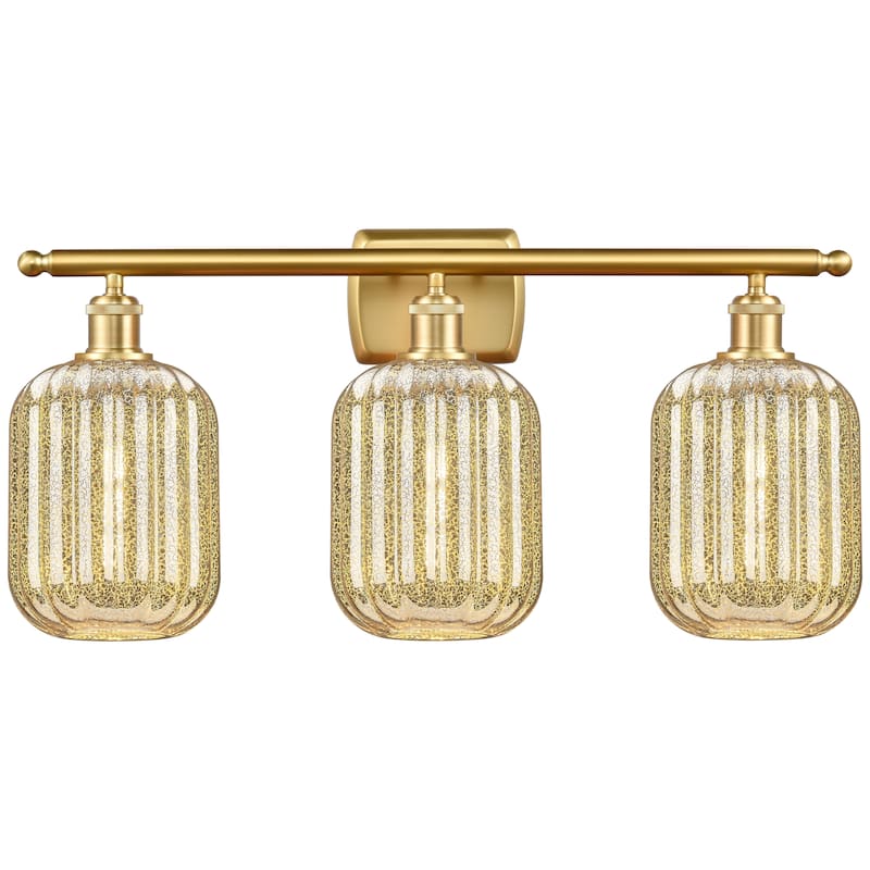 Innovations Lighting Endless Possibilities Ballston - Preston - 3 Light 27" Jar Shade Bath Vanity Light - Mercury/Satin Gold