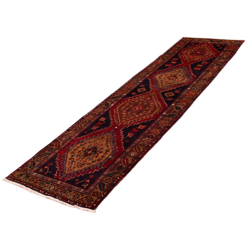 ECARPETGALLERY Hand-knotted Konya Anatolian Navy Wool Rug - 3'9 x 13'9