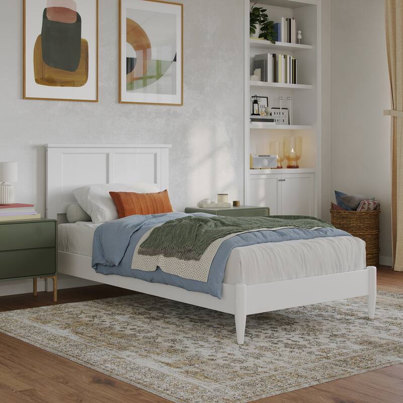 Charlotte Solid Wood Low Profile Platform Bed - White - Twin XL
