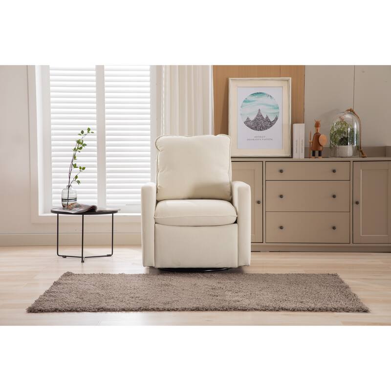 Velvet Upholstered 360 Degree Swivel Accent Sofa Chair with a pillow