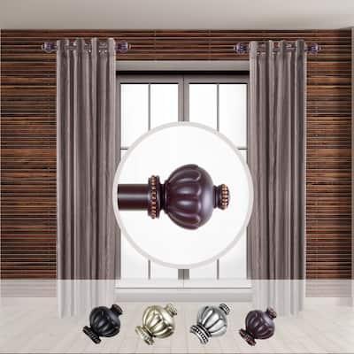 Side Curtain Rod Set - Mahogany Finish - 12 to 20 Inch - Stylish Window Treatment Hardware