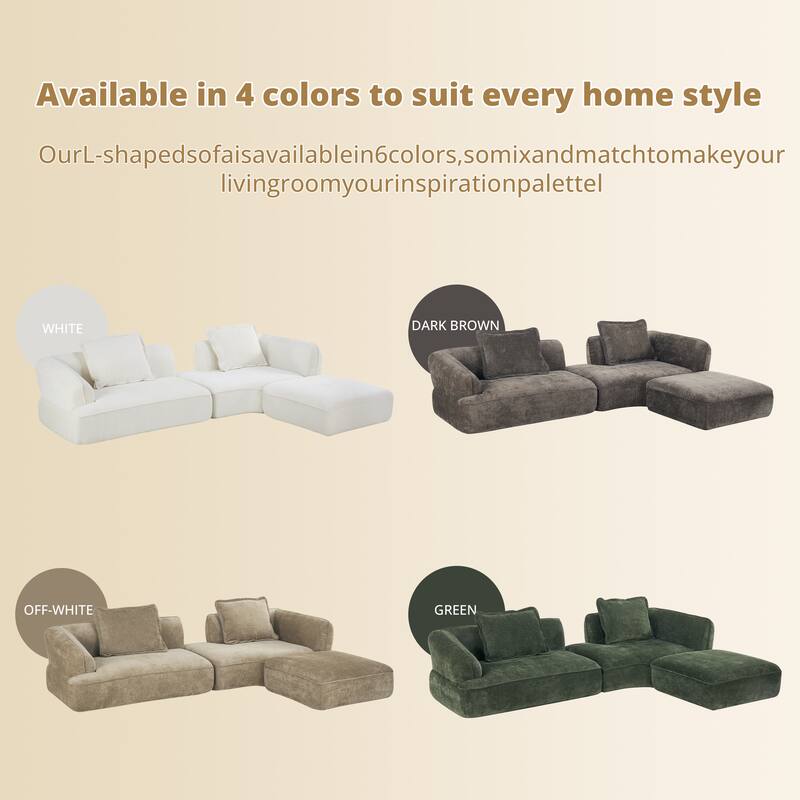 Christopher Knight Home - Modern Upholstered Sectional Sofa with Curved Silhouette