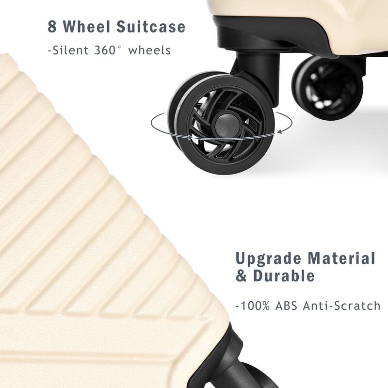 3 Piece Hardshell Luggage Spinner 8 Wheels Suitcase Sets (20"24"28")