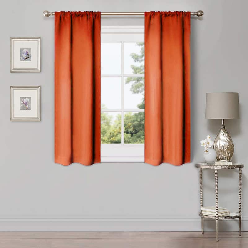 Superior Solid Machine Washable Room Darkening Semi-Blackout Curtains, Set of 2