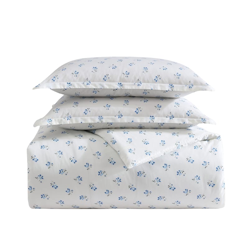 Stone Cottage Sketchy Ditsy Blue Cotton Reversible Duvet Cover Set