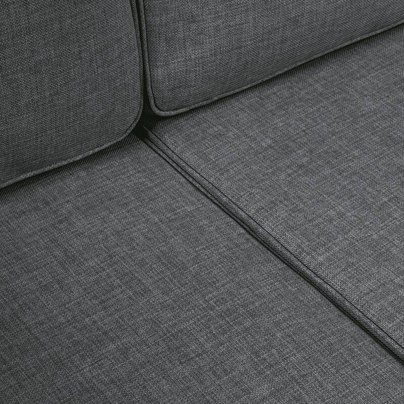 Saranac 3-Seat Mid-Century Modern Roped Acacia Wood Outdoor Sofa with Cushions, by JONATHAN Y