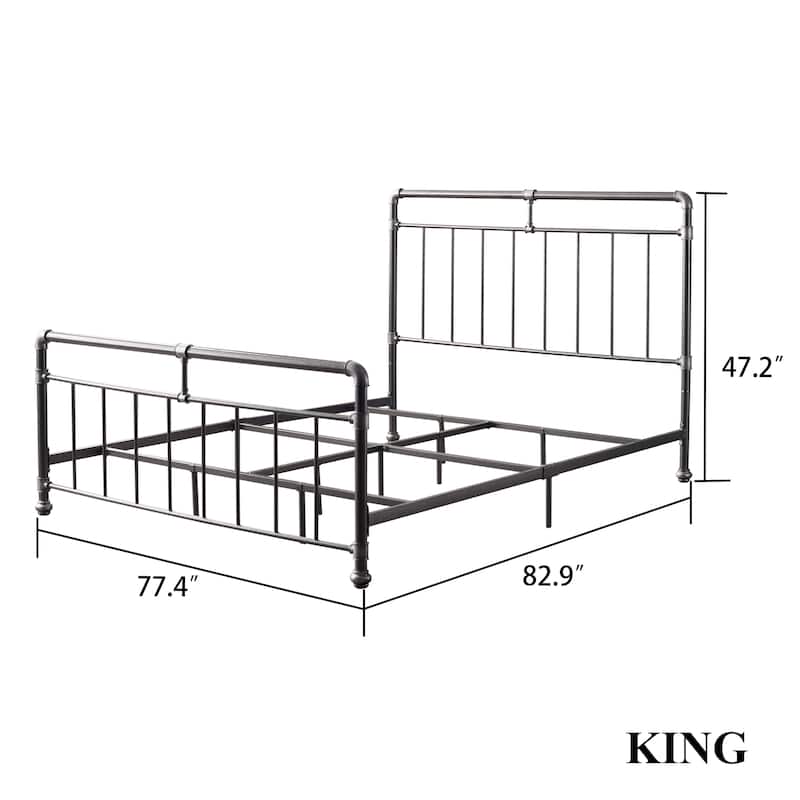 Corvus Meitner Vintage Charcoal Metal Bed