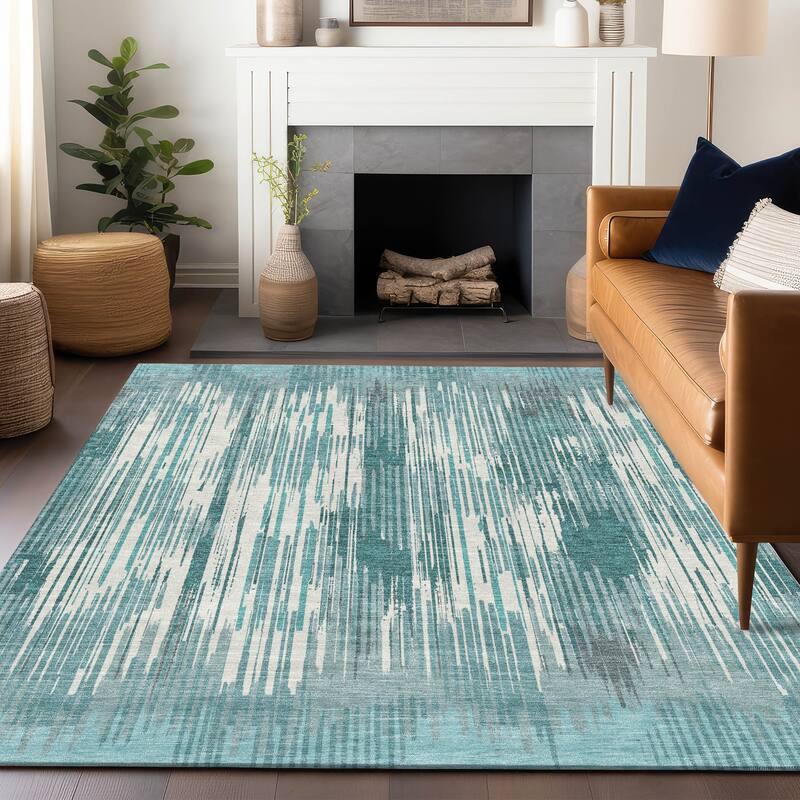 Machine Washable Indoor/ Outdoor Chantille Ombre Abstract Rug