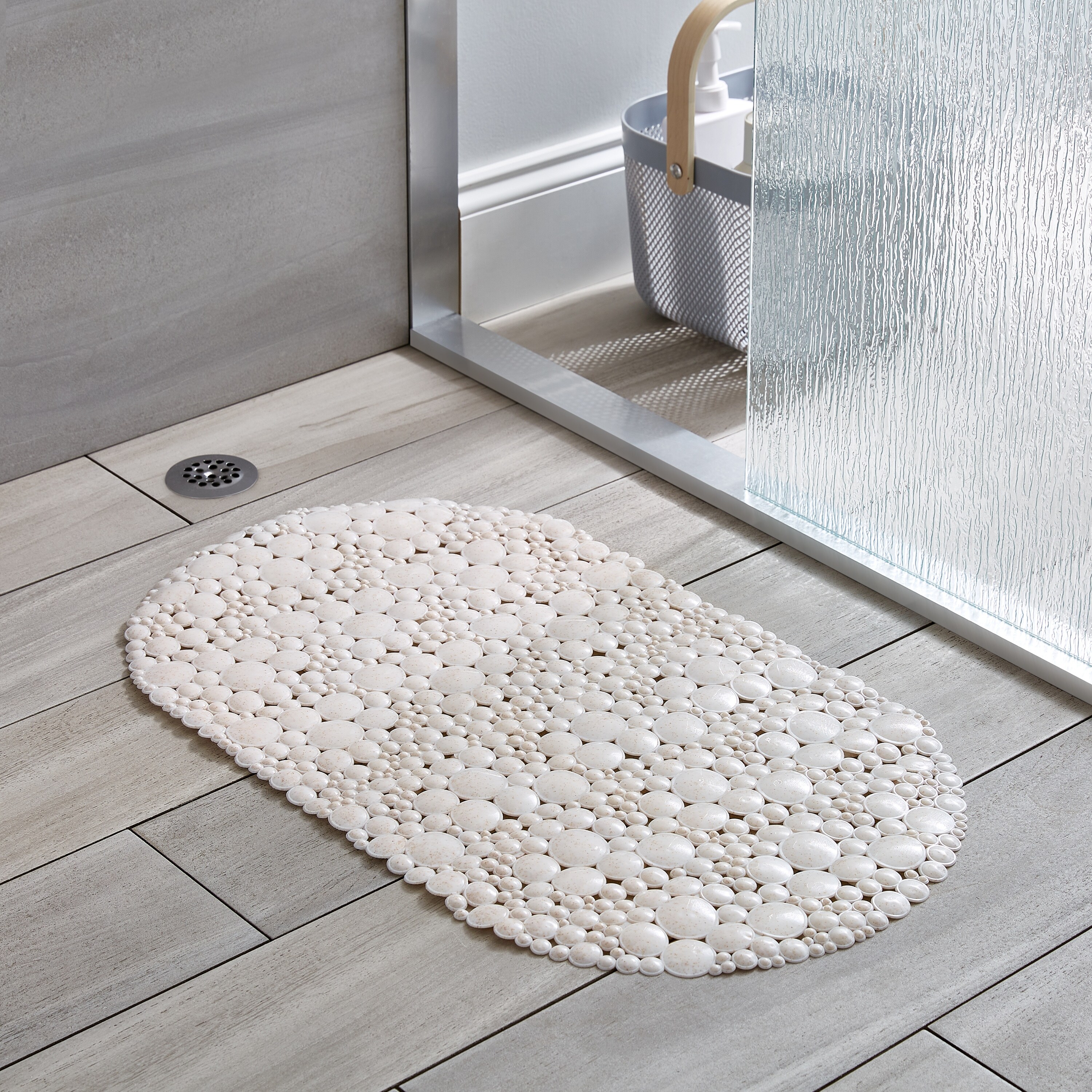Bath Bliss Wheat Straw Mat, Natural Plant Fiber, Self-Draining