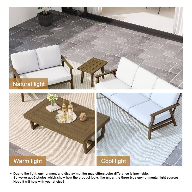 Arthur 4-Piece Teak Wood Patio Conversation Set