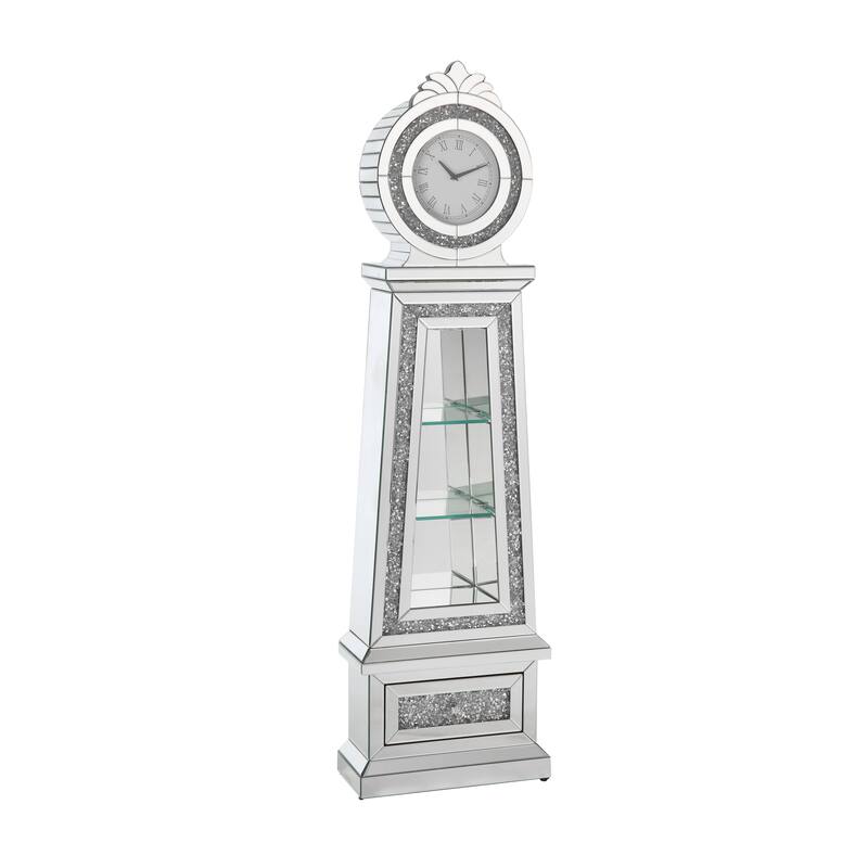 Grandfather Clock with Led in Mirrored and Diamonds Glass Floor Clock