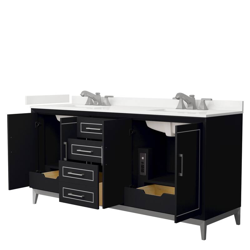 Marlena 72-inch Double Vanity, Quartz Top