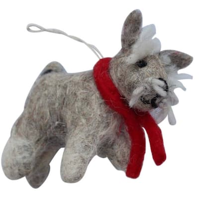 Handmade Terrier Felt Ornament (Nepal)