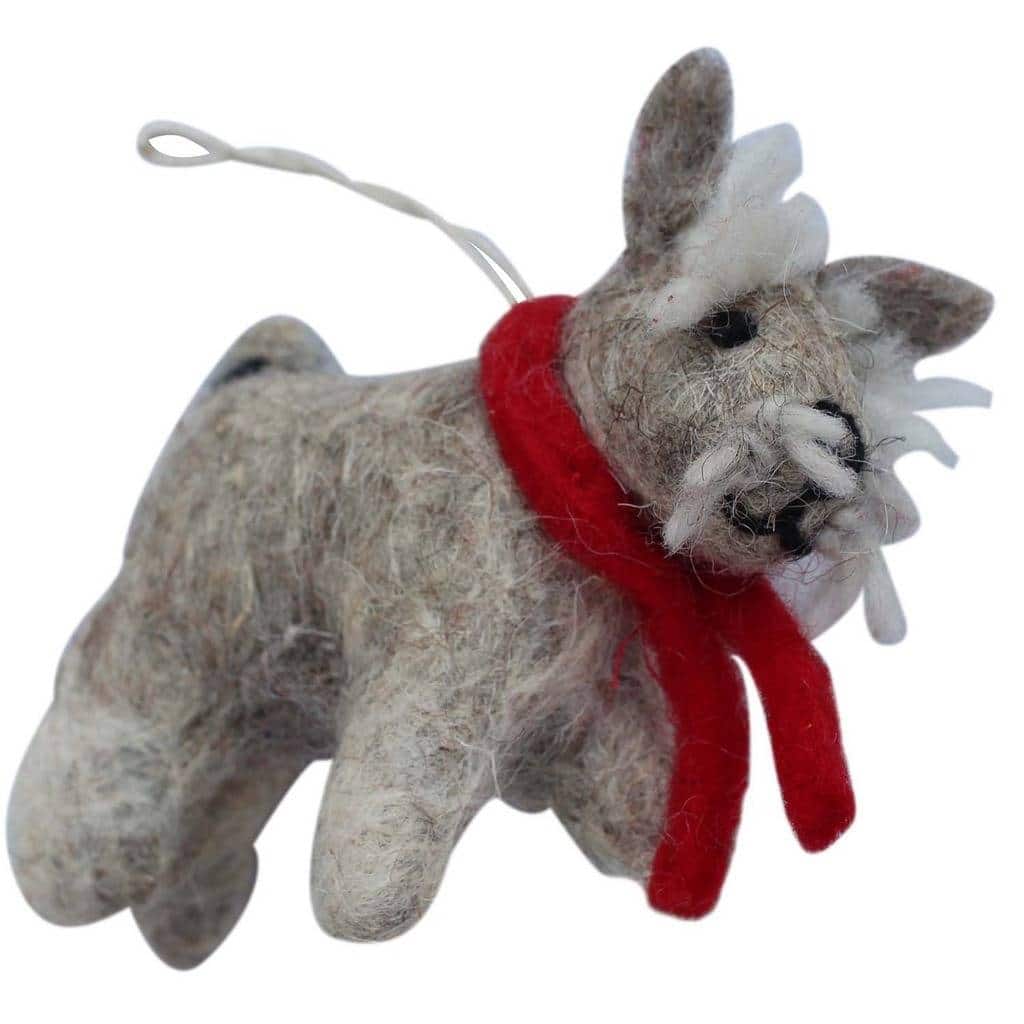 Handmade Terrier Felt Ornament (Nepal)
