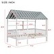 preview thumbnail 3 of 10, Twin Size House Bed with Roof and Storage Shelves