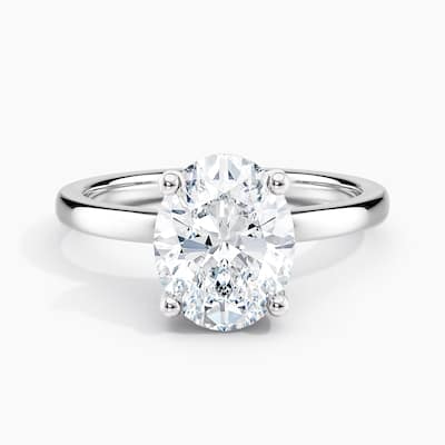 Auriya 14k Gold 0.75ctw Oval Hidden-Halo Lab Grown Diamond Engagement Ring