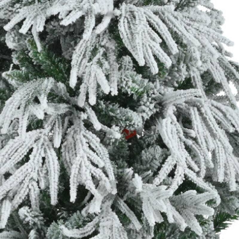 HomeRoots 6' Pre Lit Extra Full Frosted Pine Christmas Tree - White - 44.10 in. x 72.00 in. x 44.10 in.