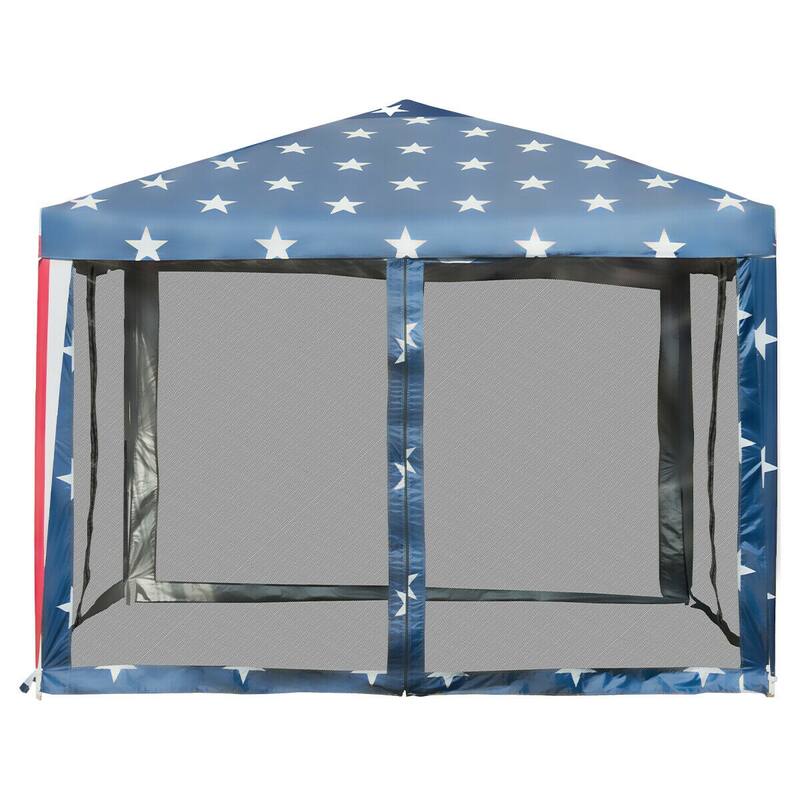 Gymax 10' x 10' Outdoor Pop-up Canopy Tent w/ Mesh Sidewalls Carrying