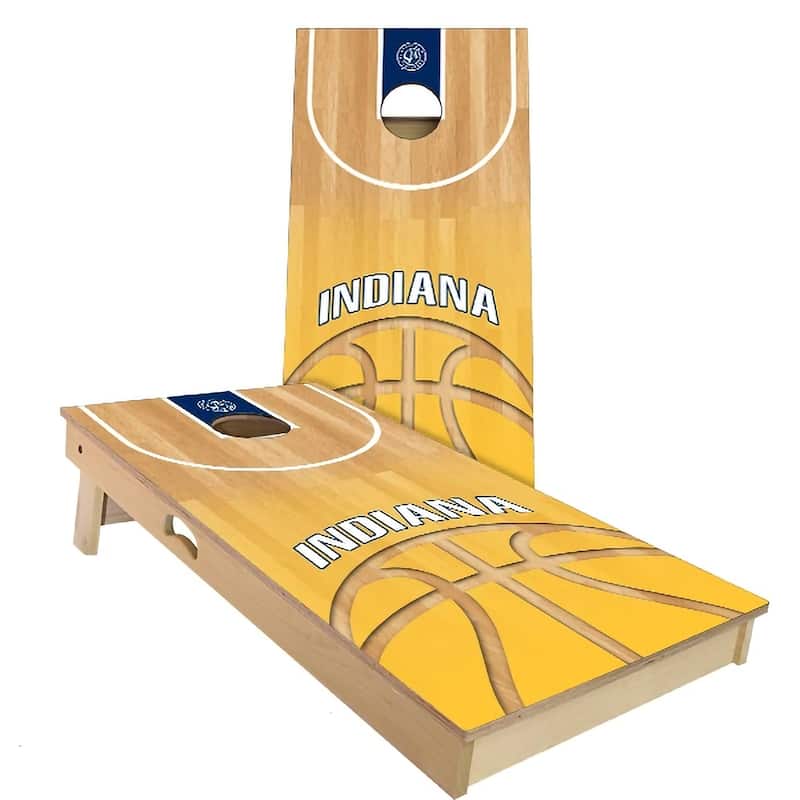 Indiana Pacers Basketball Outdoor Cornhole Board Set - Premium 2x4 - Include Carrying Case