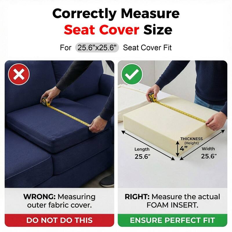 FINCATI 25.6" × 25.6" Outdoor Cushion Cover, Replacement Slipcover for Sofa Cushions, Patio Seat Cover 25.6 Inches (COVER ONLY!)