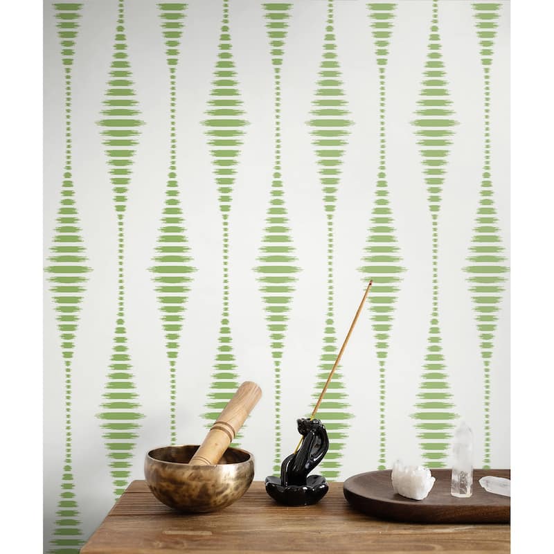 NextWall Striped Ikat Peel and Stick Wallpaper