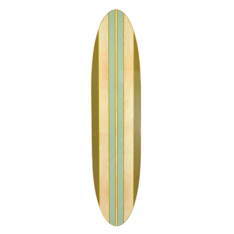 Lacquered Wood Surfboard Wall Décor (Hangs Vertical or Horizontal) - Green