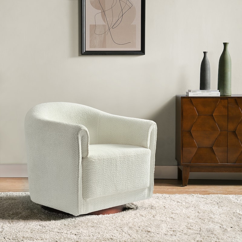 Jeffrey Transitional Comfortable Upholstered Swivel Chair by HULALA HOME