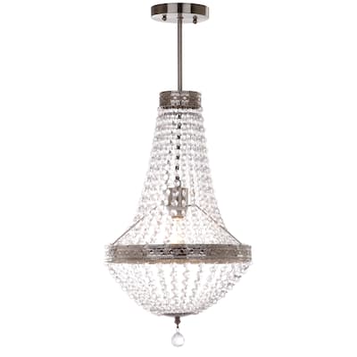 SAFAVIEH Lighting Shirley Grand 1-light Nickle/ Clear Pendant Lamp - 11.75"x11.75"x26.25"