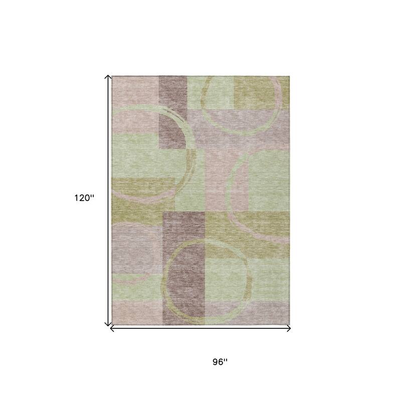 HomeRoots Abstract Modern Rectangle Outdoor Rug