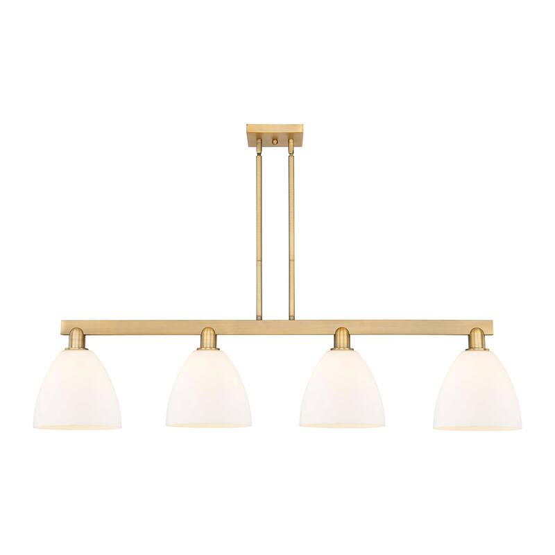 Innovations Lighting Endless Possibilities Arcadia - Bristol - 4 Light 52" Stem Hung Island Light - Brushed Brass/Matte White