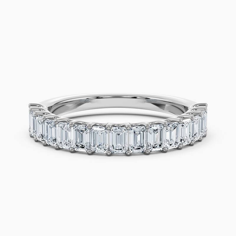 Auriya 14k Gold Emerald North-South Lab Grown Diamond Half Eternity Band 1.50 - 6.00 ct. tw. (F-G, VS) - 1.50 ct. wt. - 6 - White