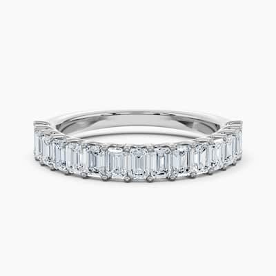 Auriya 14k Gold Emerald North-South Lab Grown Diamond Half Eternity Band 1.50 - 6.00 ct. tw. (F-G, VS)
