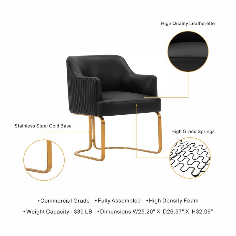 Manhattan Comfort Modern Edra Leatherette Dining Armchair