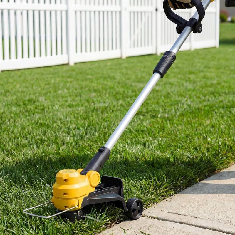 12" Cordless Weed Wacker, Grass Trimmer with Wheels, 8 pcs Spools Lines