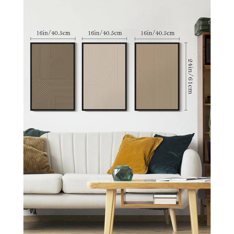 Wall Art Modern Boho Neutral Line Wall Decor Geometric Artwork
