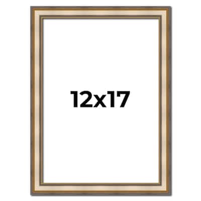 12x17 Frame Gold Solid Wood Shadow Box Width 1.5 Inches | Interior Frame Depth 2 3/8 Inches