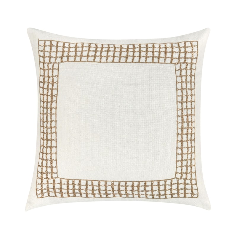 Villa by Classic Home Marina 26" Beige Linen Blend Throw Pillow