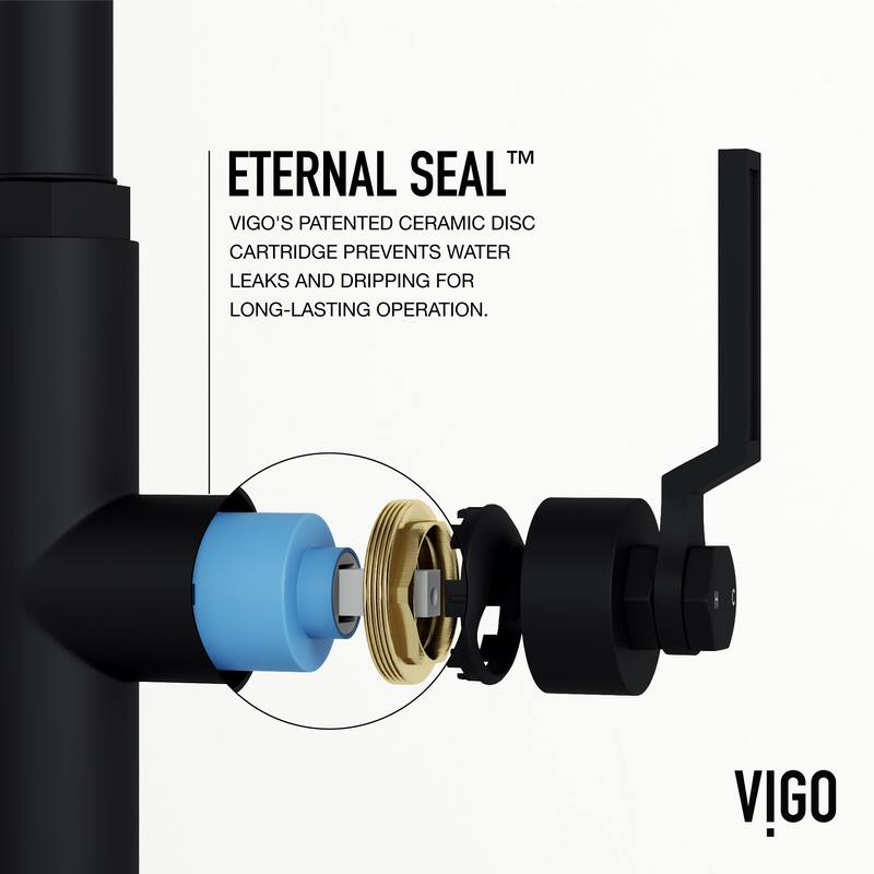VIGO Hart Angular 18" H Single Handle Pull-Down Kitchen Faucet