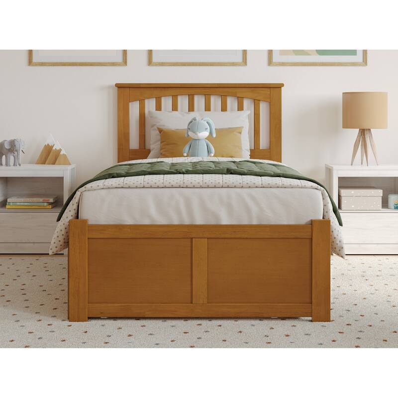 Mission Platform Bed with Footboard and Storage Drawers
