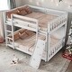 preview thumbnail 1 of 4, Playhouse Twin over Twin Floor Bunk Bed with Climbing Ramp White