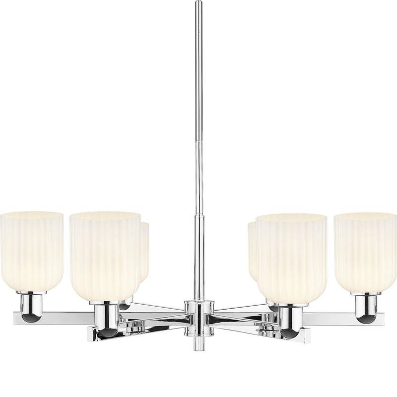 Innovations Lighting 716-6CR-11-35 Bridal Veil Chandelier Bridal Veil - Polished Chrome / Gloss White