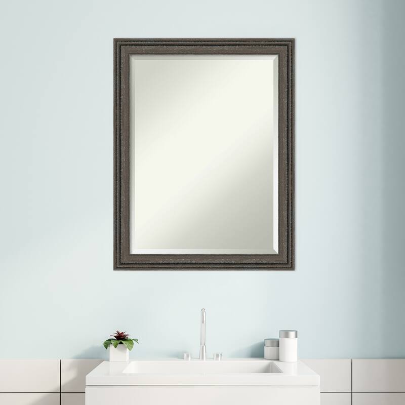 Upcycled Beveled Wood Framed Bathroom Vanity Wall Mirror